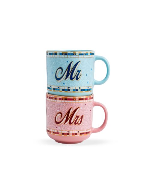 Ceramic Mr & Mrs Coffee Mugs, 350ml, Set of 2 | Couple Mugs