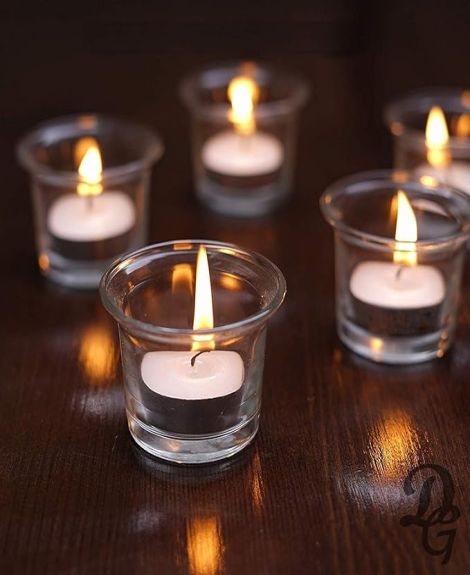 DECENT GLASS Glass Tealight Candle Holder, Pack of 6