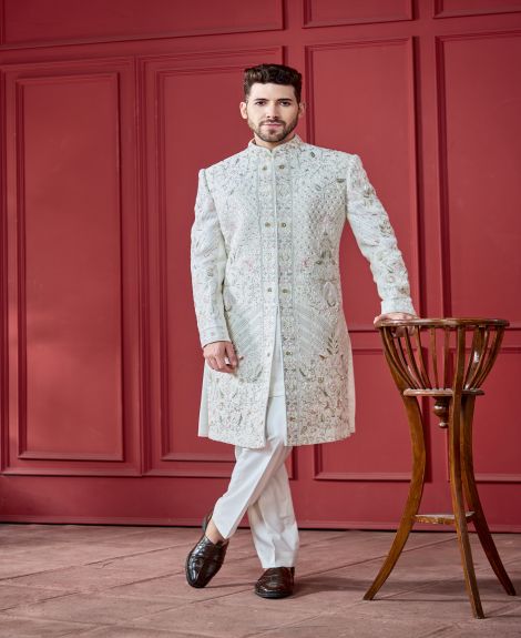 Ivory Bloom Sherwani Set