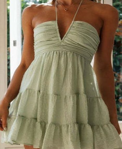 Halter Neck A-Line Mini Dress