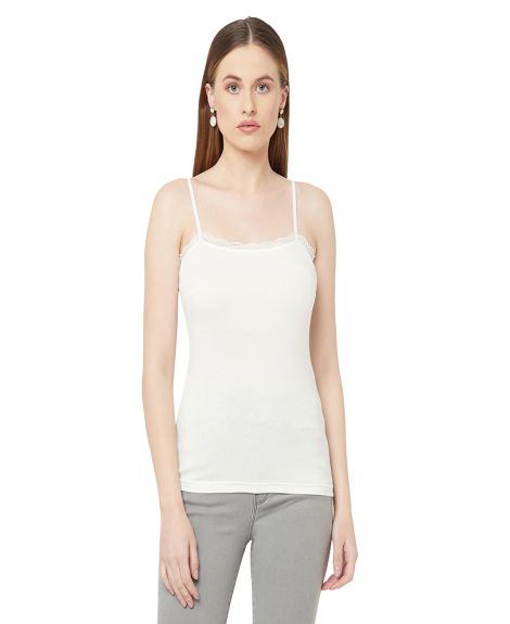ESPRESSO Women's Adjustable Spaghetti Strap Lace Trim Camisole