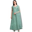 Bollyclues Women's Net Embroidered Pista Semi Stitch Floor touch suit (PJG_Semi Stitch)