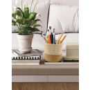 SASHAA WORLD Set of 3 Cotton Braided Basket Modern Home Decor Multifunctional Storage Basket for Table Storage Closet Desk Organizer (Ivory)