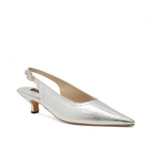FLAT N HEELS, Silver-Toned Pumps with Pointed Toes Shape
