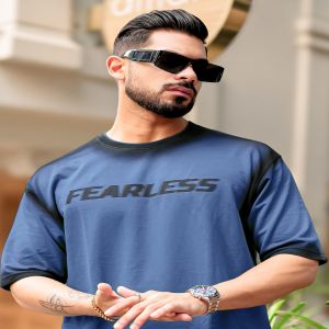 Maniac Mens Tie & Dye Round Neck Half Sleeve Blue Cotton T-Shirt