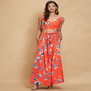 GULABO BY AJSK, Floral Print Flared Pants With Insert Pockets