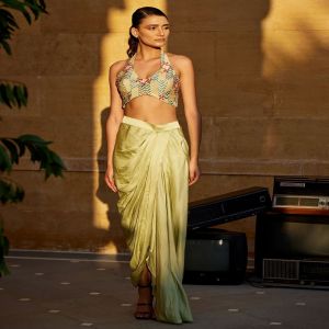 AMROOD, Pleated Wrap Skirt