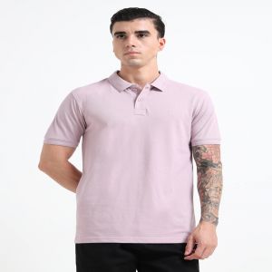 BASIC POLO TSHIRT LIGHT MAUVE