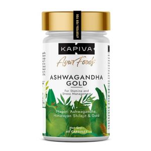 Kapiva Ashwagandha Gold 60 Caps |183rd day Nagori Ashwagandha | 5% Withanolide | Helps in Stress & Sleep Management | Improves Gym Performance | For Men & Women |100% Ayurvedic