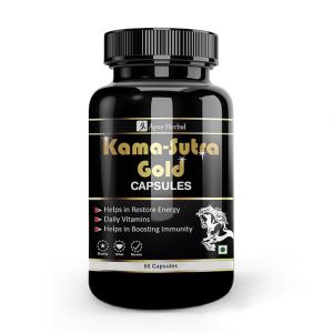 Ayoz Herbal KamaSutra Gold– Ayurvedic Supplement with Shilajit, Ashwagandha, Safed Musli & Kaunch Beej for Stamina, Energy, Vitality & Immune Support – 60 Capsules