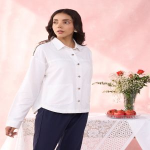 WHITE CABLE SHIRT