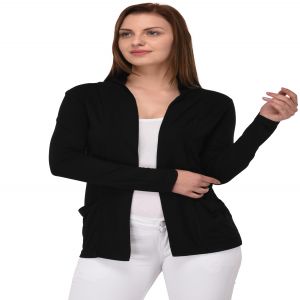 ESPRESSO Women's Rayon Open Neck Shrug With Pockets