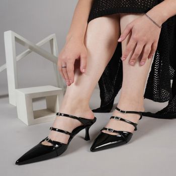 EVERQUPID, Women Multi-Strap Pointed-Toe Pumps