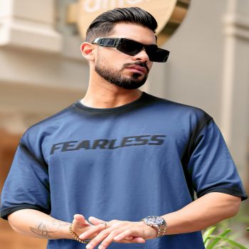Maniac Mens Tie & Dye Round Neck Half Sleeve Blue Cotton T-Shirt