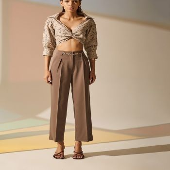 THE DAPPER LADY, High-Rise Ankle-Length Pants