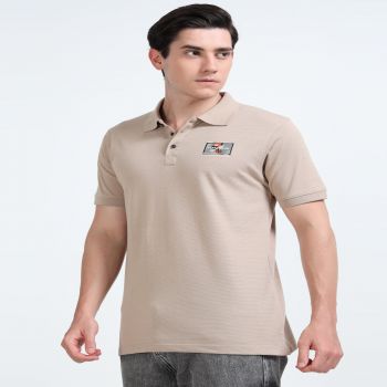 Stylesmyth Printed Chenille Knit Polo Half-Sleeve T-Shirt for Men