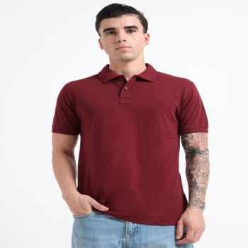BASIC POLO TSHIRT WINE BERRY
