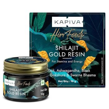 Kapiva Shilajit/Shilajeet Gold Resin - 10g | 500mg/Serving | 20 Servings | Boost Muscle Growth & Stamina | Contains 24 Carat Gold | 100% Ayurvedic