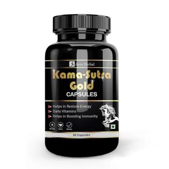 Ayoz Herbal KamaSutra Gold– Ayurvedic Supplement with Shilajit, Ashwagandha, Safed Musli & Kaunch Beej for Stamina, Energy, Vitality & Immune Support – 60 Capsules