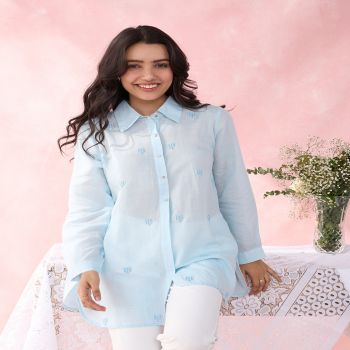 BLUE HEART CRYSTALLINE SHIRT