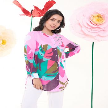 PINK ARTIFY BUTTON DOWN SHIRT