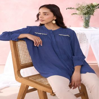 NAVY CANVA SHIRT