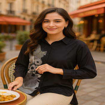 BLACK NILGIRI COLLARED BUTTON DOWN SHIRT