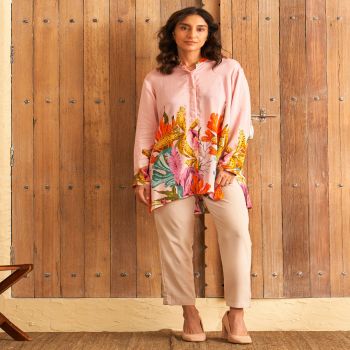 AVERY PINK CONCEAL BUTTON SHIRT