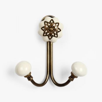 CASADECOR Off-White Ceramic Wall Hook