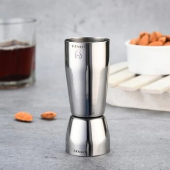 FnS Prato Stainless Steel Double Sided Peg Measure 30/60 ML Each