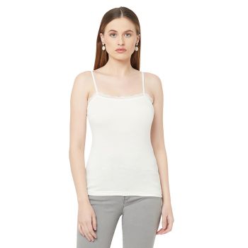 ESPRESSO Women's Adjustable Spaghetti Strap Lace Trim Camisole