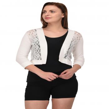 ESPRESSO Women's 3/4th Sleeve Lace Shrug 