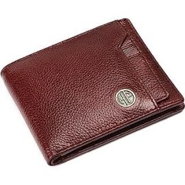 Genuine Leather Wallets for Men, Brown | RFID Protected Leather Wallet for Men | Mens Wallet with 6 Card Slots | Gift for Valentine Day, Father's Day, Birthday, Raksha Bandhan