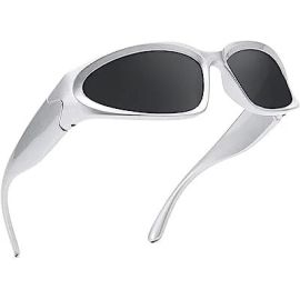 Wrap Around Fashion Sunglasses for Men Women y2k Trendy Futuristic Sports Oval Shades