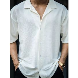Maniac Mens Textured Collared Neck Half Sleeve SeerSucker Fabric Shirt