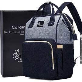 R for Rabbit Caramello Diaper Bag for Mother,Waterproof Maternity Bag for Travel with Baby Large Capacity, Durable and Stylish(Black Grey)