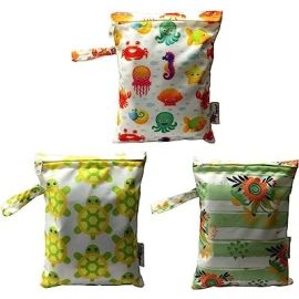 Spiral Print Multiutility Wet Dry Pouch/Diaper Bag/Travel Pouch/Travel Kit - Pack of 3