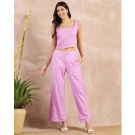 FIRST RESORT – RAMOLA BACHCHAN, Women Flared Flat-Front Trousers