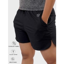 Womens Active Layered Shorts- Crow Raven
