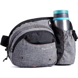 Hydra Waist Pack with Bottle Holder for Running, Cycling and Daily Use (Grey Melange)