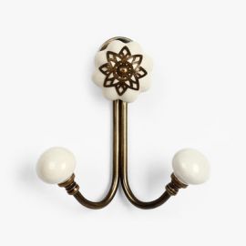 CASADECOR Off-White Ceramic Wall Hook