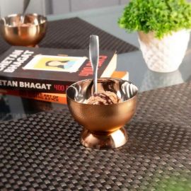 FnS Savory Stainless Steel Ice Cream Bowl Rose Gold