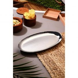 FnS Stainless Steel Oval Deep Platter Ideal Tray