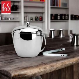 FnS Stainless Steel Apple Ice Bucket with Ice Tong