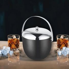 FnS Stainless Steel Apple Ice Bucket (Black)