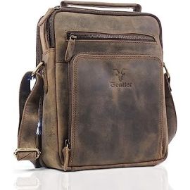 Men's Hunter Leather 11.5" Inch Messenger Bags,