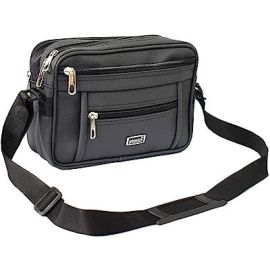 Men's Synthetic Messenger Bag (11" x 8" Black)