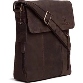 Leather 11 inch Sling Messenger Bag for Men I Multipurpose Crossbody Bag I Travel Bag with Adjustable Strap (HUNTER)