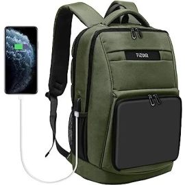 Tizum Z28- 13 Inch/14 Inch/15.6 Inch Laptop Backpack with USB Charging Port, Water Repellent, Multiutility compartments, Anti-Theft Backpack for Men and Women (Green)