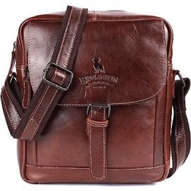 Deneva Leather Sling Messenger Bag (TAN TAMPLAR)